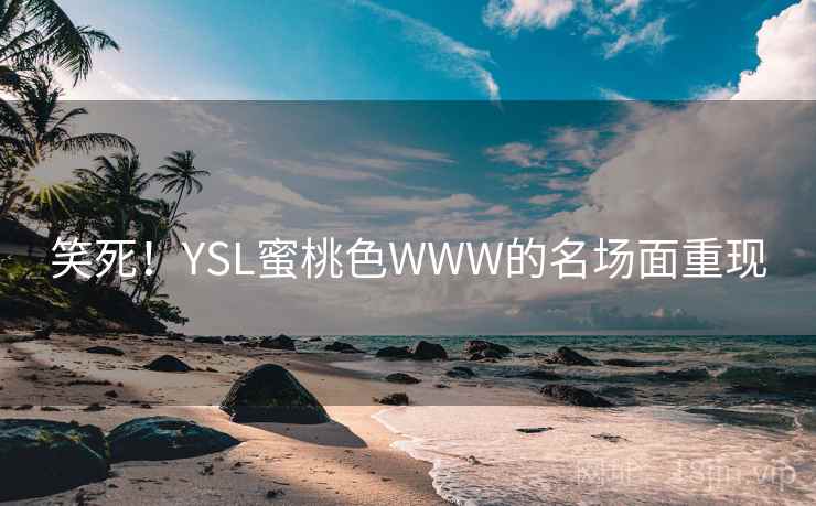 笑死！YSL蜜桃色WWW的名场面重现